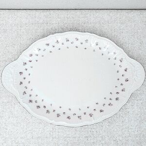 Vintage Theodore Haviland Oval Serving Platter 16.5" Pink Floral Pattern